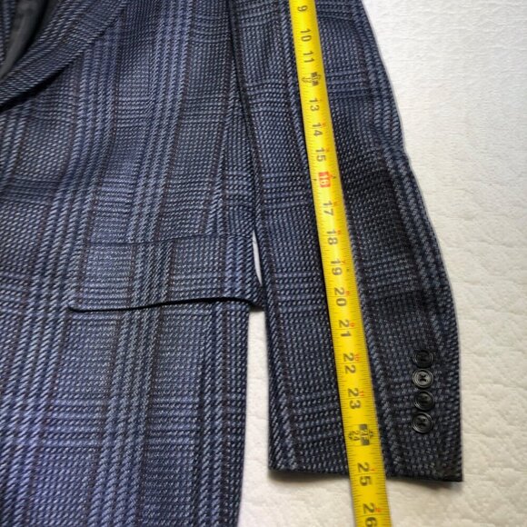 Vintage Austin Reed Mens Blazer Sport Coat 2 Button Blue Grey Tweed Size 42L - Picture 9 of 13